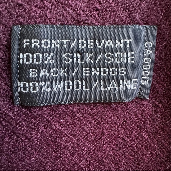 Vintage Christian Dior Silk Wool Paisley Scarf Burgundy - Picture 5 of 7